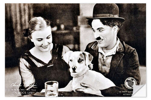 Självhäftande poster Charlie Chaplin - A Dog's Life