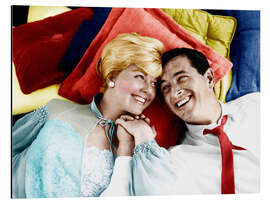 Tableau en aluminium Doris Day, Rock Hudson - Confidences sur l'oreiller