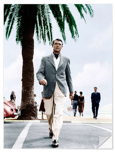 Selvklæbende plakat Cary Grant krydser en vej