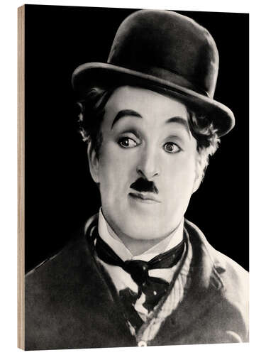 Wood print Charles Chaplin Portrait