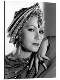 Tableau en aluminium Greta Garbo with Headdress