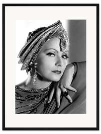 Gerahmter Kunstdruck Greta Garbo mit Kopfschmuck