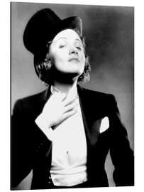 Aluminium print Marlene Dietrich With a Top Hat