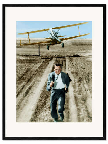 Ingelijste kunstdruk Cary Grant, Scene from "North by Northwest"