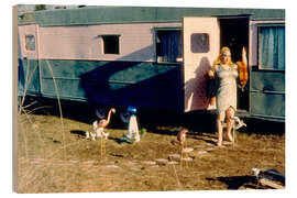 Tableau en bois Pink Flamingos, Divine, 1972