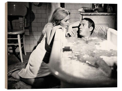 Wood print Tuesday Weld and Steve McQueen in The Cincinnati Kid