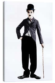 Leinwandbild  Charlie Chaplin mit Bambusstock