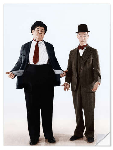 Wall sticker Laurel & Hardy with empty pockets