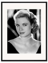 Gerahmter Kunstdruck Grace Kelly mit Perlenkette, 1953