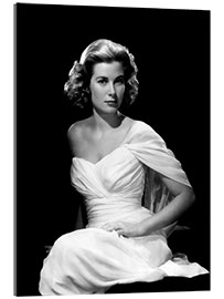 Acrylic print Grace Kelly in a White Dress