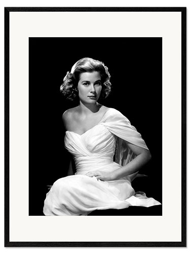 Kunsttryk i ramme Grace Kelly in a White Dress