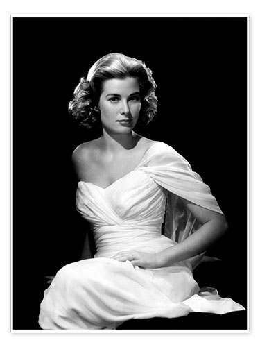 Poster Grace Kelly in a White Dress