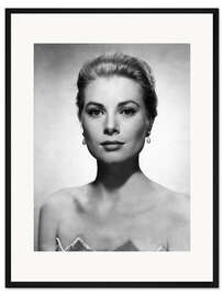 Gerahmter Kunstdruck Grace Kelly mit Ohrringen