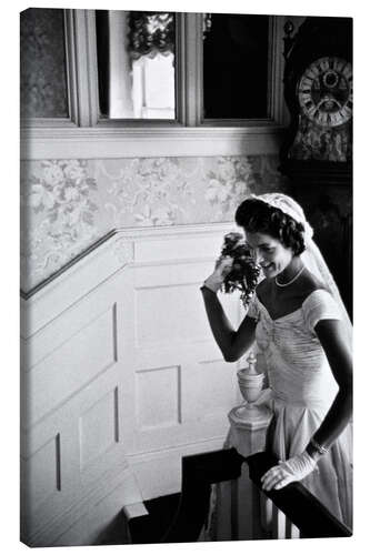 Canvas print Jackie Kennedy at her wedding