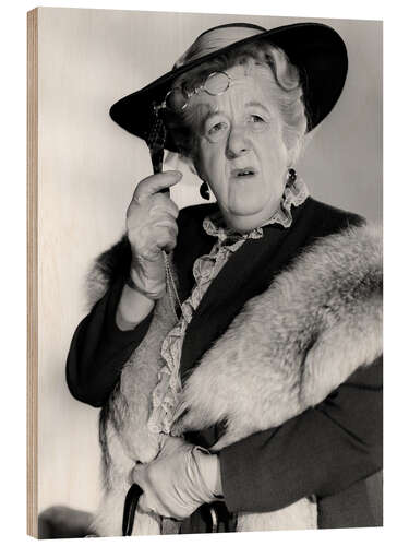 Wood print Margaret Rutherford