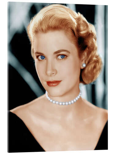 Acrylglasbild Grace Kelly mit Perlenkette