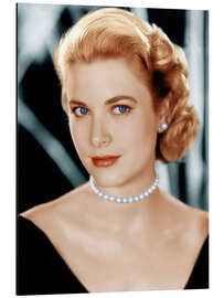 Alubild Grace Kelly mit Perlenkette