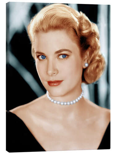 Leinwandbild Grace Kelly mit Perlenkette