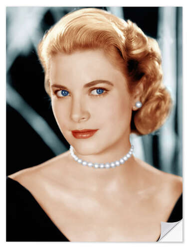 Wandsticker Grace Kelly mit Perlenkette