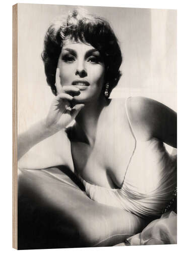 Wood print Gina Lollobrigida