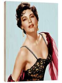 Wood print Ava Gardner With Corset