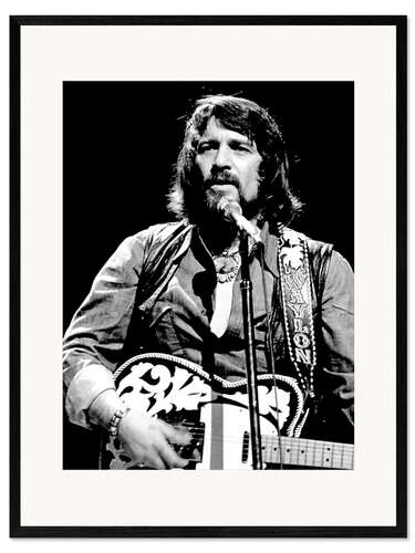 Impresión de arte enmarcada Waylon Jennings en concierto