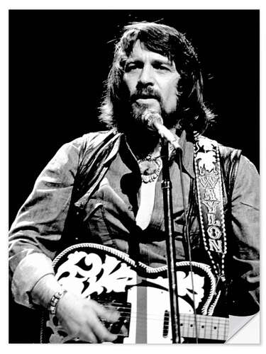 Selvklebende plakat Waylon Jennings in concert