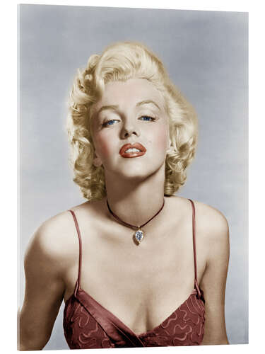 Stampa su vetro acrilico Marilyn Monroe Red in Lingerie