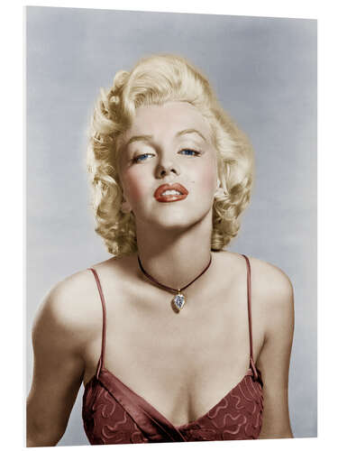 Foam board print Marilyn Monroe Red in Lingerie