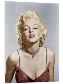 Foam board print Marilyn Monroe Red in Lingerie