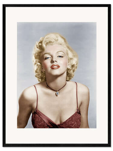 Kehystetty taidepainatus Marilyn Monroe Red in Lingerie