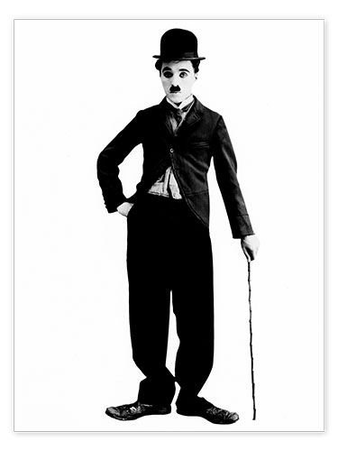 Poster Charlie Chaplin mit Gehstock