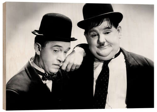 Cuadro de madera Stan Laurel y Oliver Hardy II