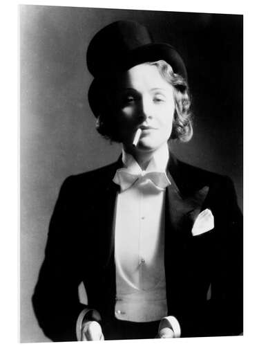 Foam board print Marlene Dietrich with Bow Tie