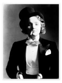 Poster  Marlene Dietrich mit Fliege