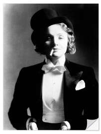 Naklejka na ścianę Marlene Dietrich with Bow Tie