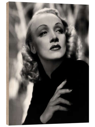 Wood print Marlene Dietrich Portrait