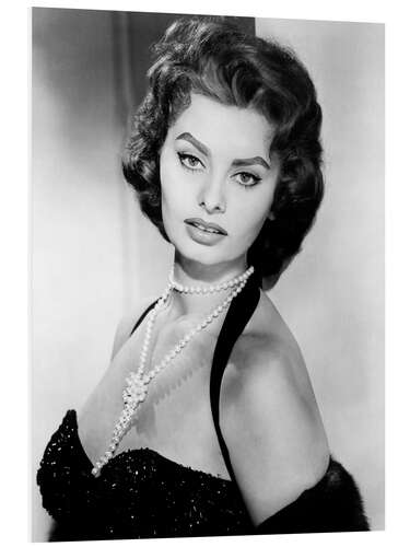 PVC-taulu Sophia Loren with Pearl Necklace