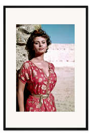Gerahmter Kunstdruck Sophia Loren im Sonnenlicht