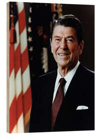 Wood print Official Portrait of President Reagan in February 1981