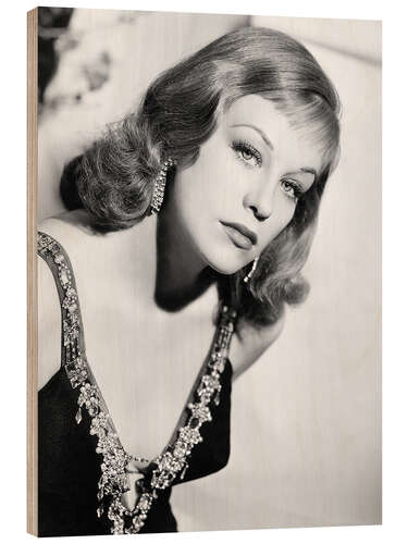 Holzbild Hildegard Knef Portrait