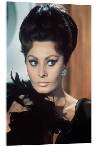 Acrylglasbild Sophia Loren mit Ohrringen