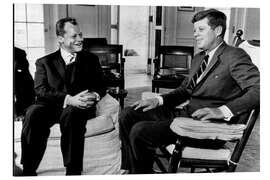 Alubild Bundeskanzler Willy Brandt und Präsident John F. Kennedy 