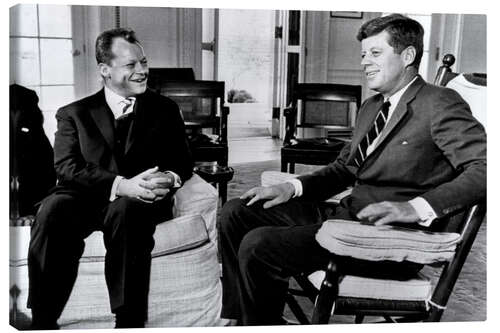 Canvas print Chancellor Willy Brandt and President John F. Kennedy