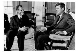 Quadro em PVC Chancellor Willy Brandt and President John F. Kennedy