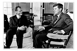 Poster Bundeskanzler Willy Brandt und Präsident John F. Kennedy 