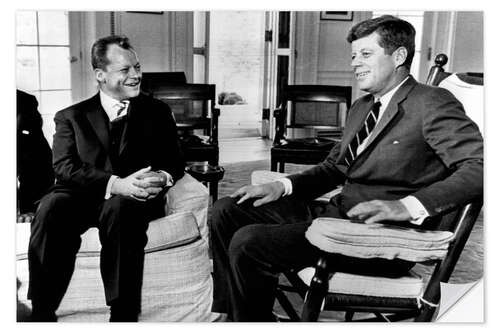 Wall sticker Chancellor Willy Brandt and President John F. Kennedy