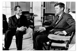 Muursticker Chancellor Willy Brandt and President John F. Kennedy