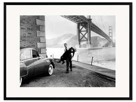 Framed art print VERTIGO, James Stewart, Kim Novak, 1958