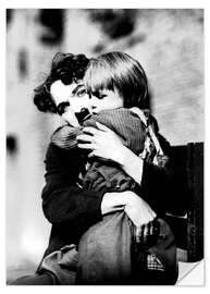 Muursticker Charlie Chaplin and Jackie Coogan